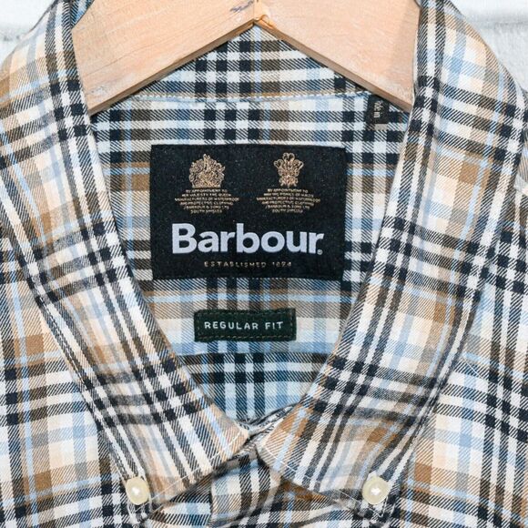 Barbour Men's Button Down Eastwick Shirt Multi color plaid cotton size Large reg - Picture 2 of 6